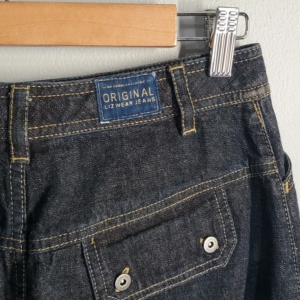 Liz Claiborne Lizwear skirt women's size 4 blue denim jeans‎ skirt Liz Wear